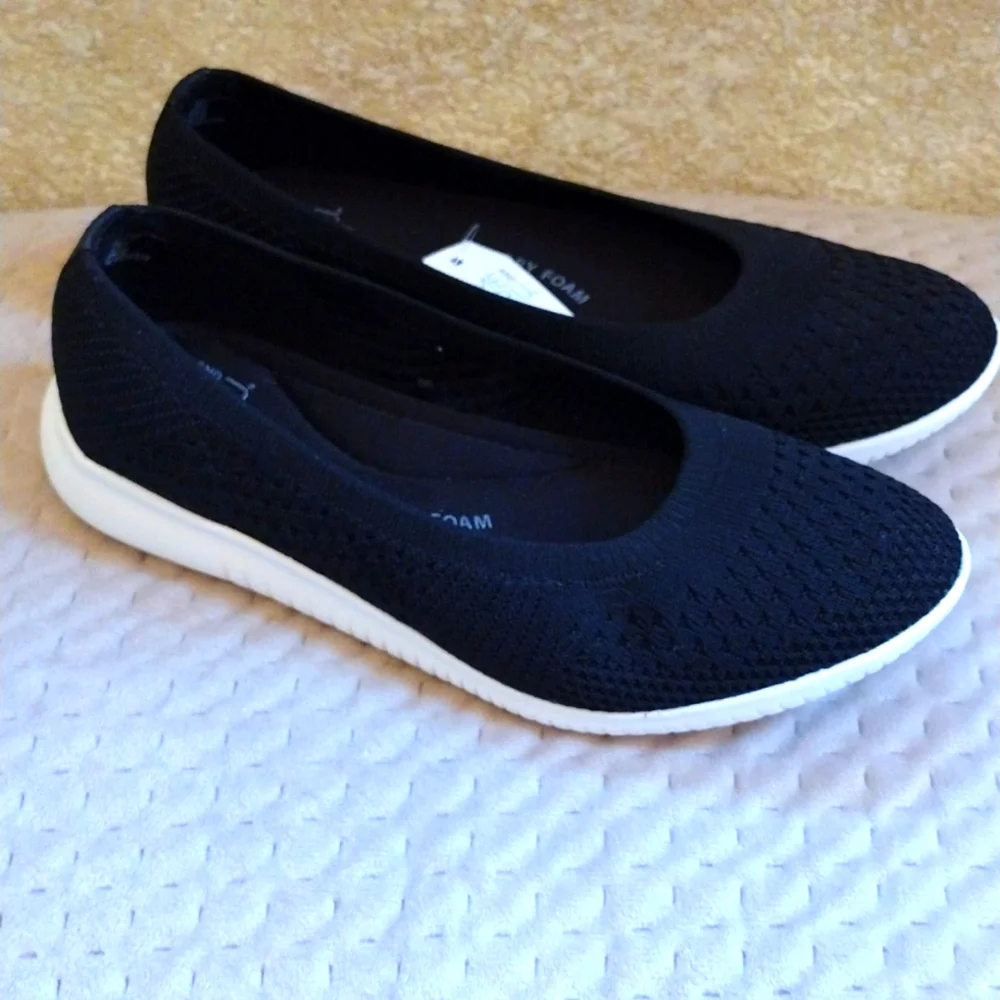 Time and Tru Knit Ballet Flats Comfort Walking Shoes Sz 6 NWT